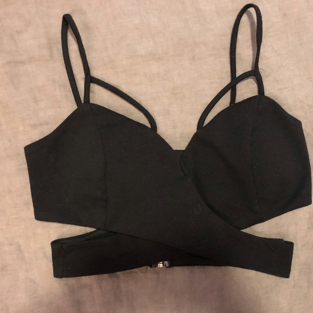 black strappy bralette